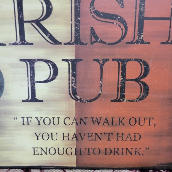Vintage Used condition Irish pub sign in 8×16 hangs on rope - Picture 7 of 7
